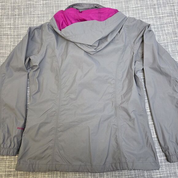 The North Face HyVent Windbreaker/Rain Jacket Woman's M Hooded Shell Gray/Pink - Picture 10 of 12